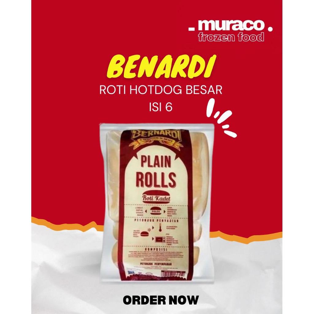 

Bernardi Plain Rolls (Roti Hotdog) Isi 6 Biji