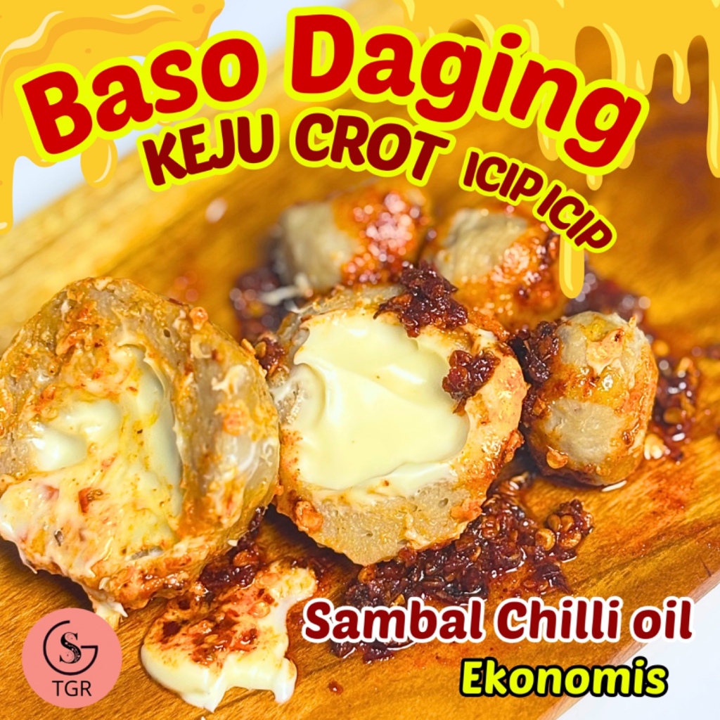 

BAKSO DAGING KEJU CROT ICIP ICIP SAMBAL CHILLI OIL Makanan Bakso Sapi Food