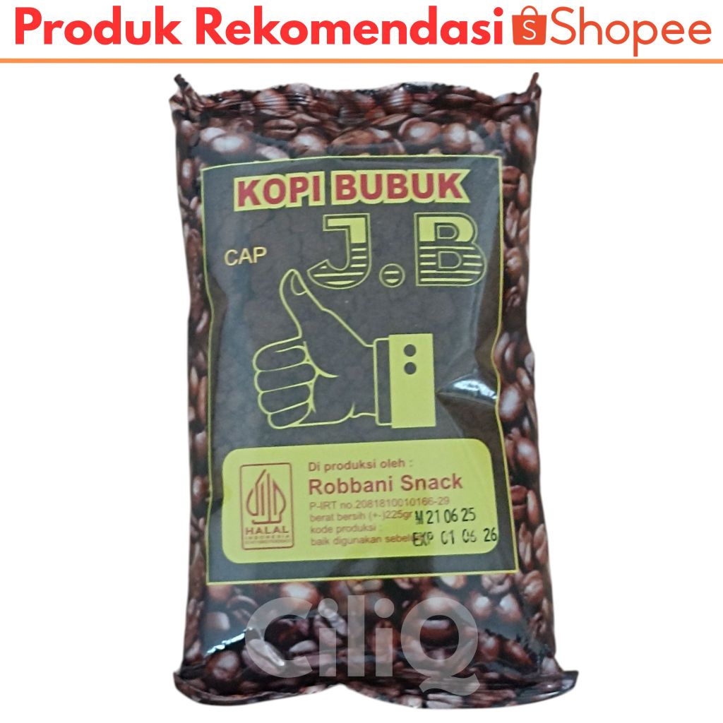 

Kopi Bubuk Cap Jempol JB 225 Gram Robusta Asli Pringsewu Murah Original Promo 100% Kopi Robusta J.B