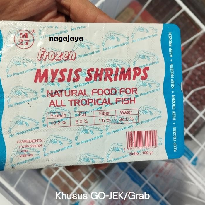 Baby shrimp udang frozen beku M27 rebon isi 5pcs pakan ikan khusus gojek