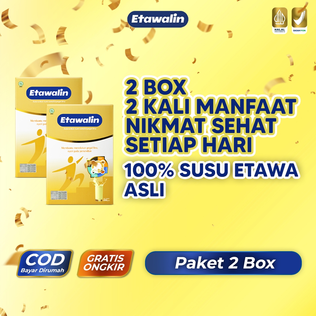 

Susu Etawalin Isi 2 Box - Nutrisi Kalsium Tulang & Sendi Atasi Pegal Linu & Nyeri Sendi Original