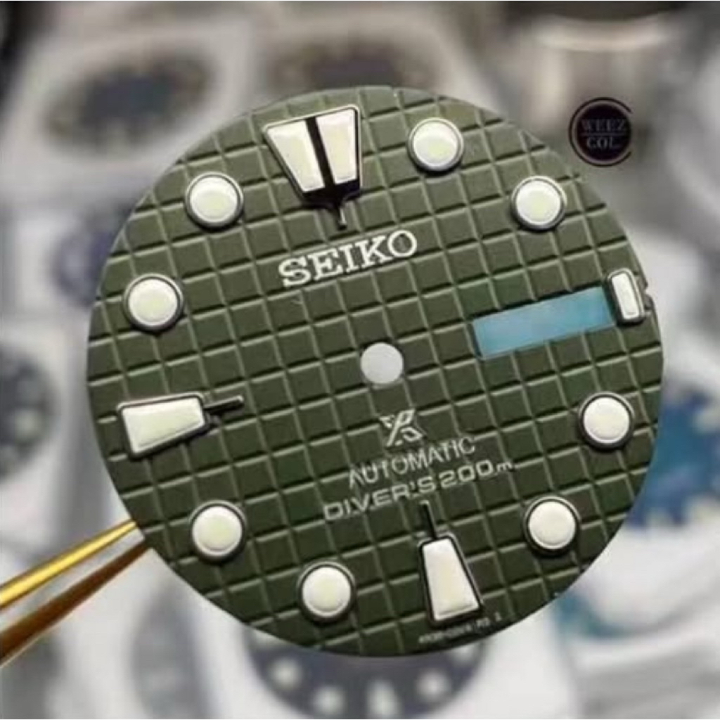 seiko waffle olive green waffle  hijau dial plat diver skx srpd padi prospex nh35 7s26 4r26