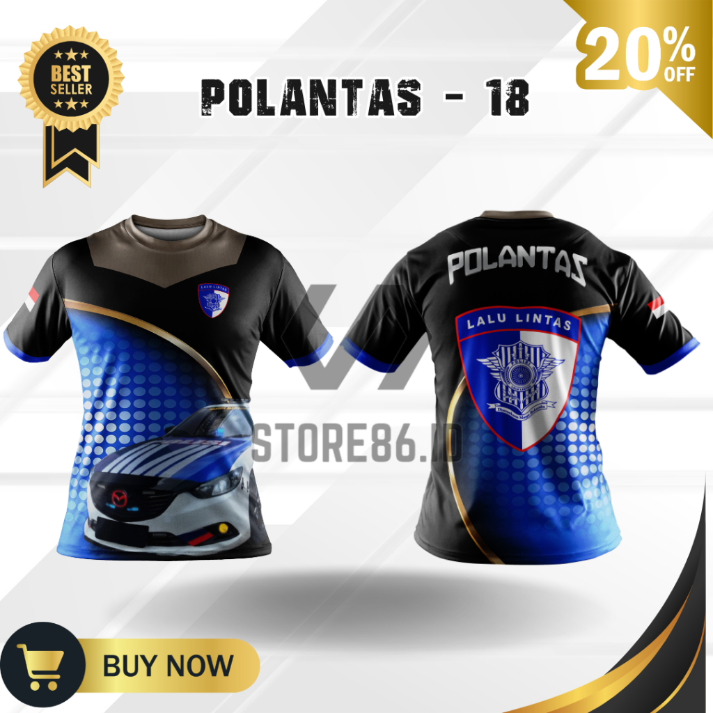 JERSEY POLANTAS 18 FULLPRINT SUBLIME / KAOS POLANTAS DRIFIT / JERSEY POLISI LALULINTAS