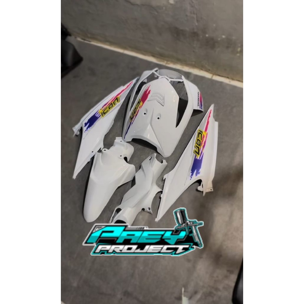 full body halus Honda beat karbu putih. cover body halus Honda beat karbu fullset