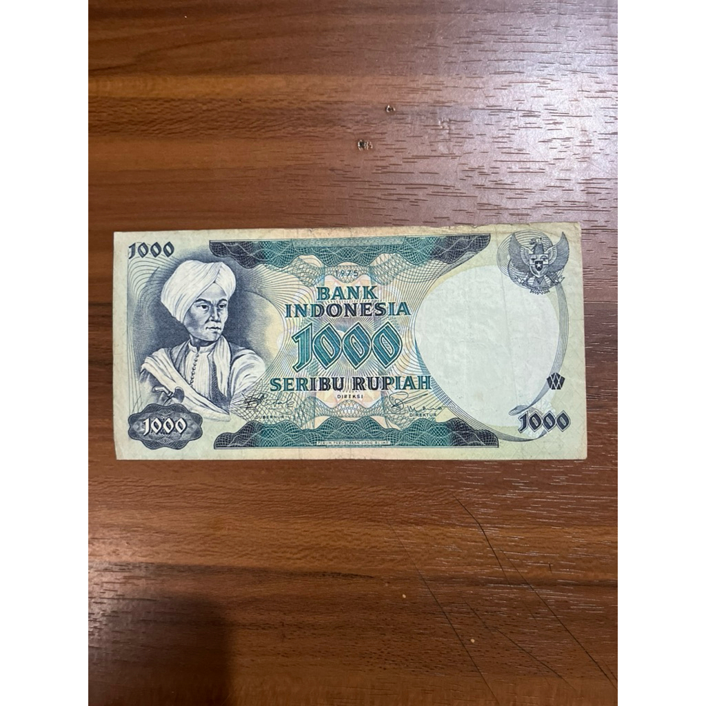 Uang Kertas 1000 Rupiah 1975 Seri Budaya Koleksi Kuno