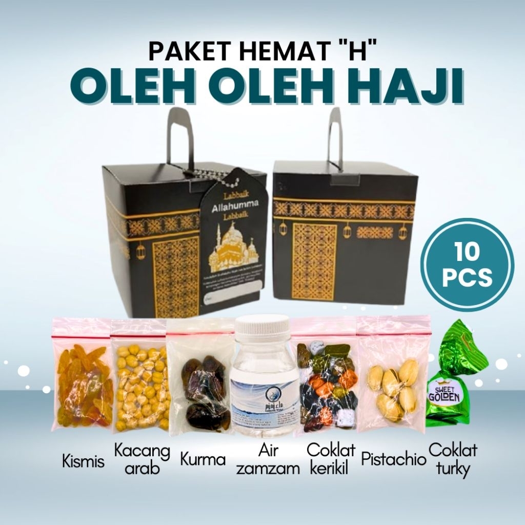

Paket Hemat Oleh-oleh Haji dan Umroh Paket H 10 PCS isi Air Zamzam Dus Ka'bah