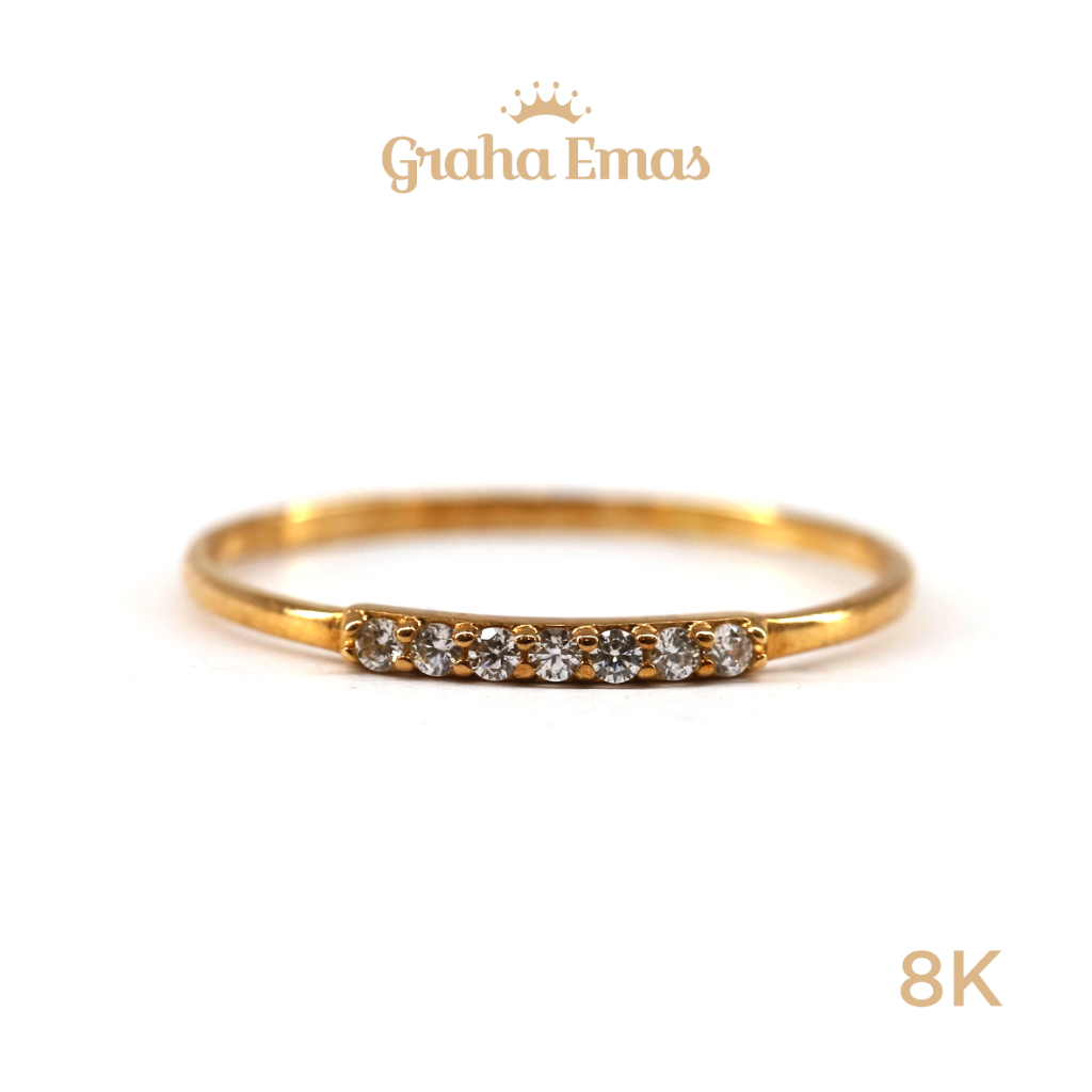 Graha Emas Cincin Emas Kuning Listring 8K - Yellow Gold Ring Listring Model 8ct [ 013F ]