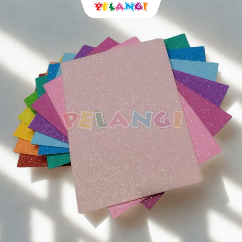 

PELANGI Kertas Spons Glitter | Warna-warni | Kerajinan tangan