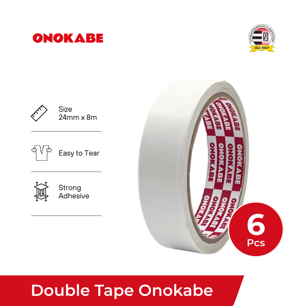 

Double Tape Kertas 24mm x 8m 6 Rol - Lakban Onokabe