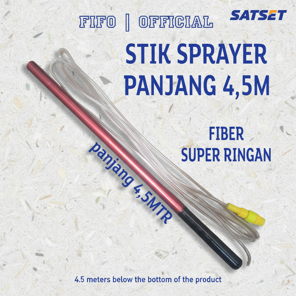 STIK SPRAYER PANJANG 4,5 METER BAHAN FIBER/ STIK MANCING FIBER/ STIK TELESKOPIK PANJANG 4,5 METER