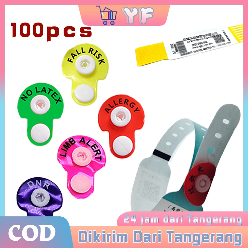 

100Pcs Klip Resiko Alergi Alert Snaps Colored Penanda Fall Risk