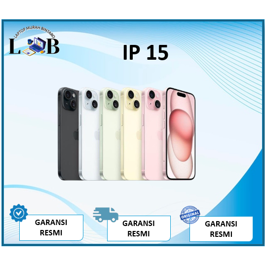 (RESMI) iPhone 15 128GB 256GB A16 Bionic CPU 6C / GPU 5C Resmi IBOX GDN DIGIMAP