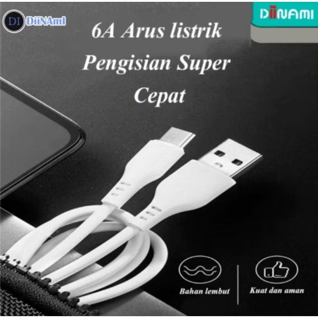 DiiNAMI DM-6A-V8 Kabel Data Fast Charging Micro, Type C & Lightning