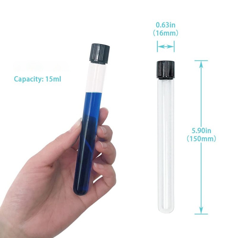 Tabung Reaksi Kaca Test Tube Tutup Ulir 13X100Mm/16X150Mm Culture Tube -