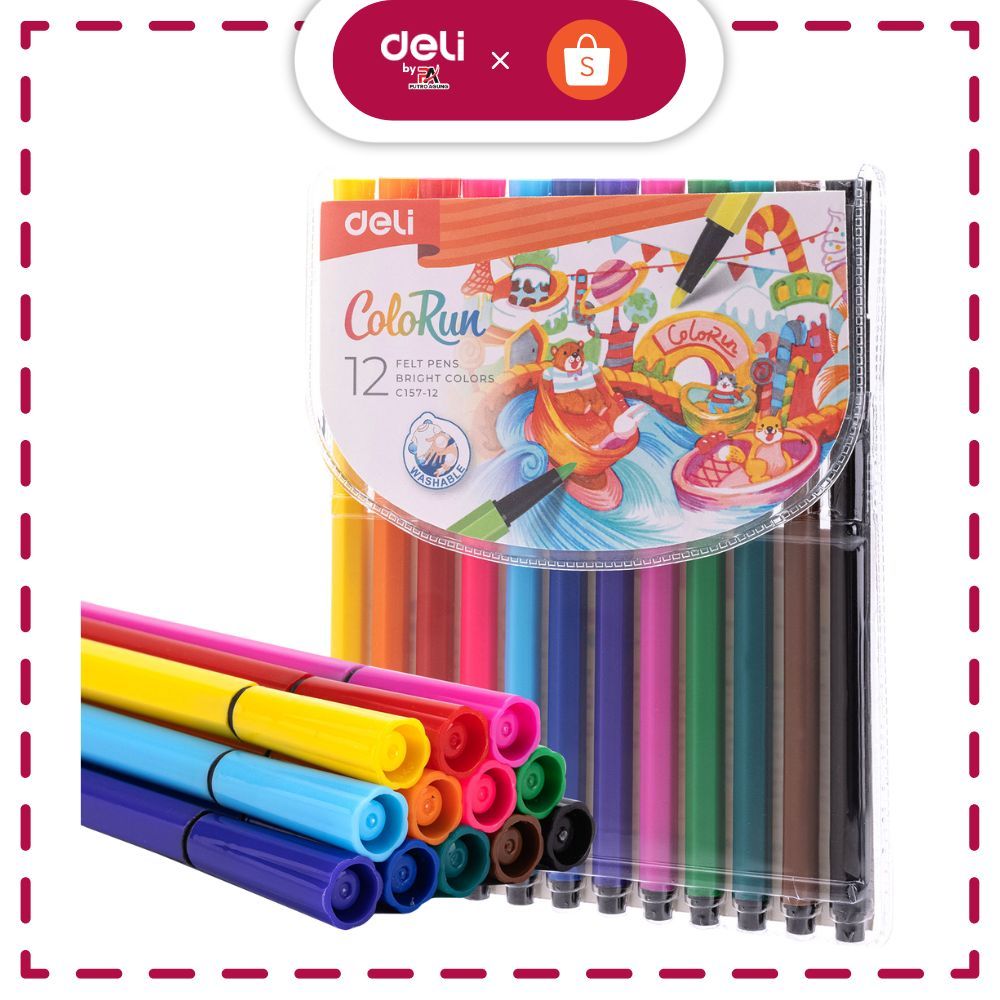 

Deli Felt Pen / Spidol Warna EC157-12
