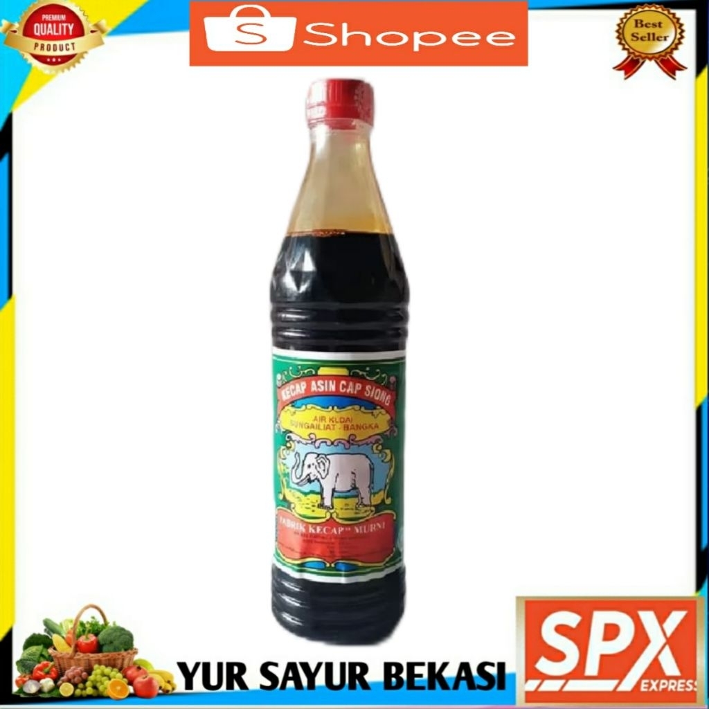

Kecap Asin Cap Siong/Gajah 620ml (Asli Bangka).