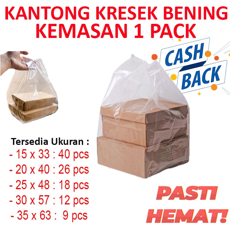 Plastik Kresek Bening | Kantong Kresek | Plastik Kresek PE Bening 1 Pack