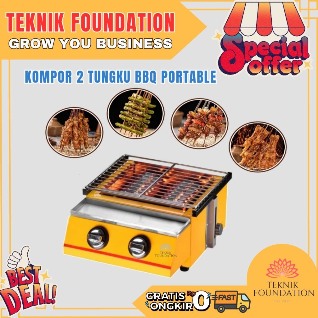 Kompor Pemanggang Sosis Gas Roaster VICTON (MT-K111) 2 Tungku Victon Best Quality