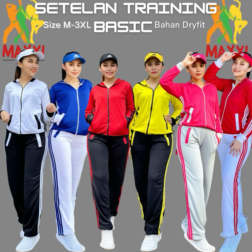 Setelan Baju Senam Lapangan Training Hijab Cycling Fitness Muslim Olahraga
