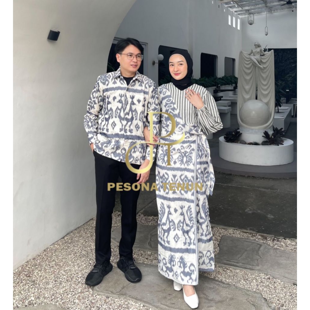 PESONA TENUN - BAJU TENUN COUPLE MARLINE WHITE NTT - BAJU TENUN - DRESS TENUN - COUPLE TENUN - BAJU 