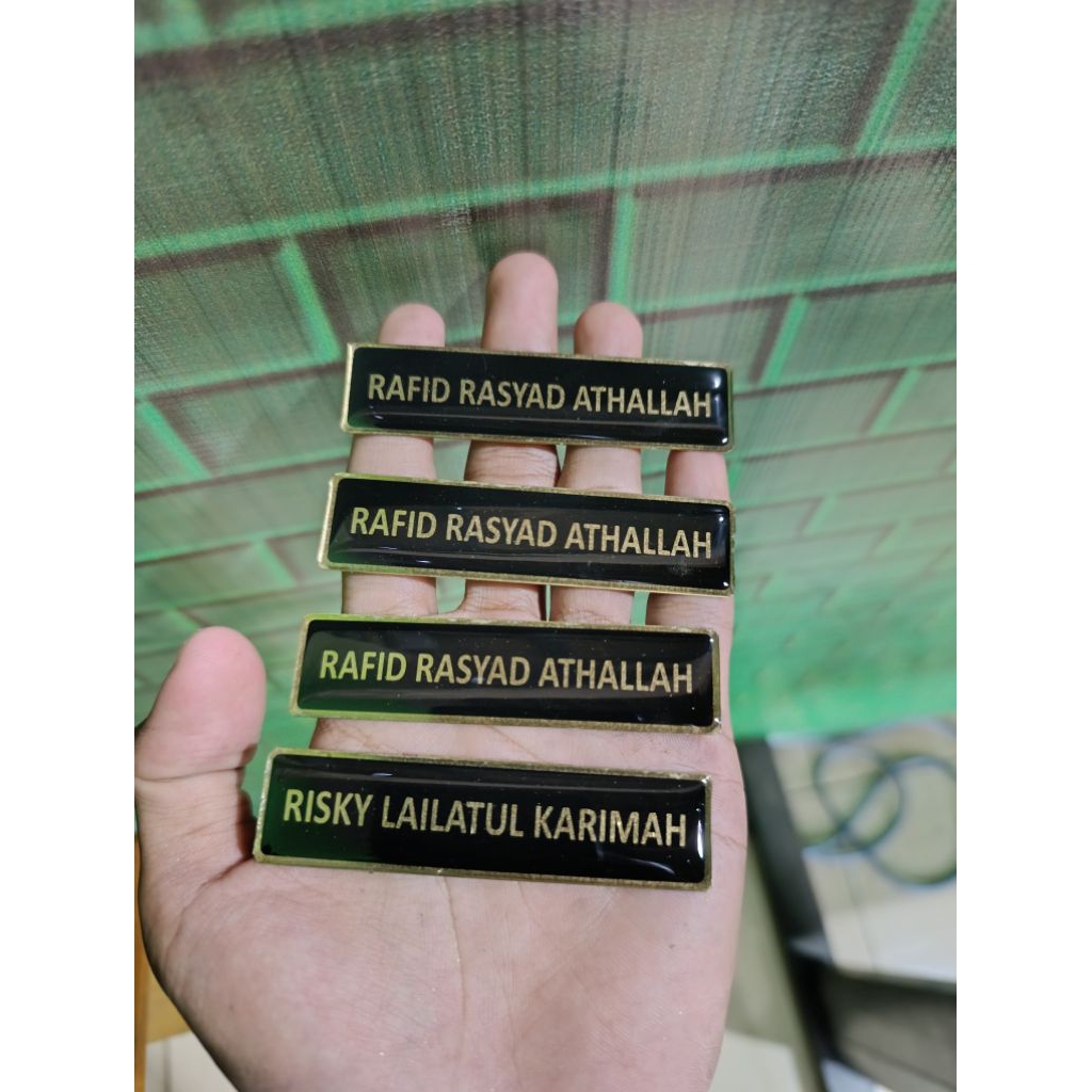 

( Bisa COD) Nametag Kuningan berkualitas Bebas Request desain