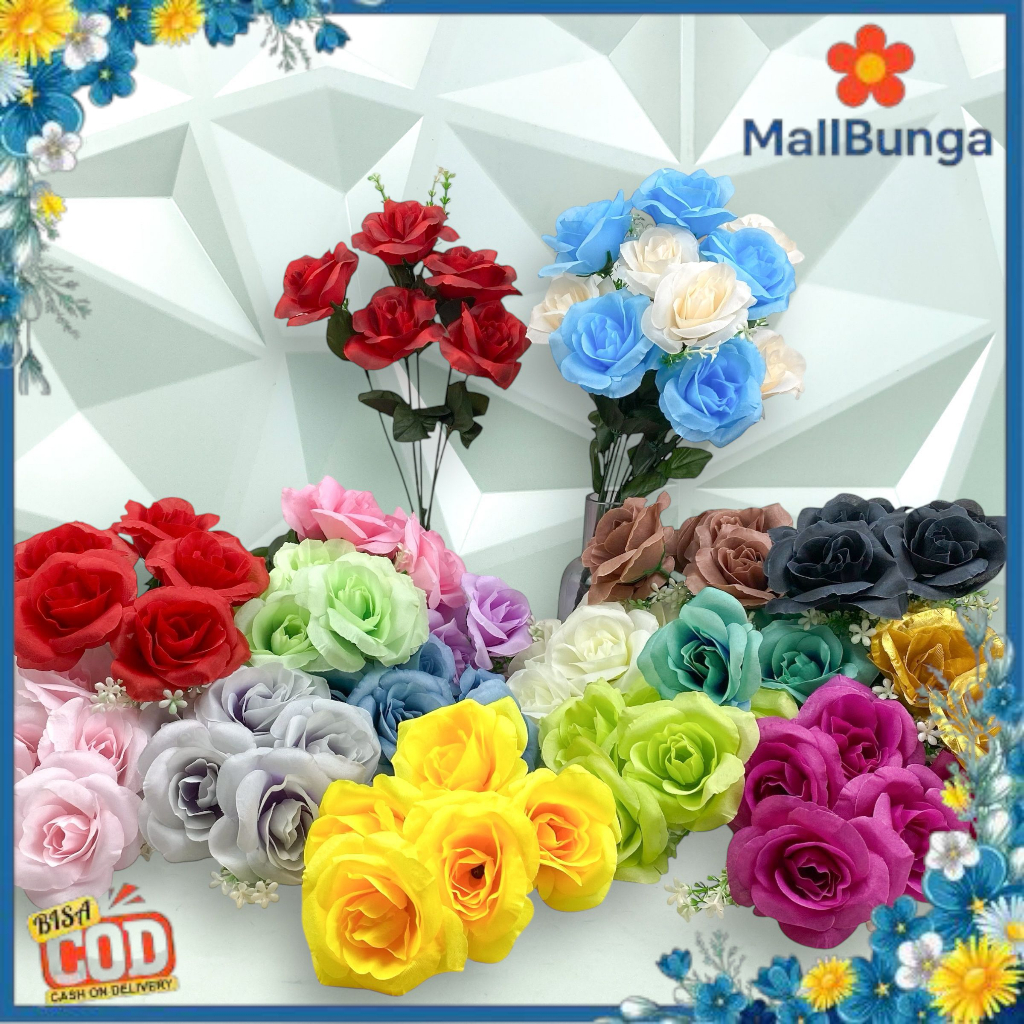 Bunga Rose OF Artificial Bunga Artificial/Bunga Plastik/Bunga Dekorasi/Dekorasi Pernikahan/Pernikaha