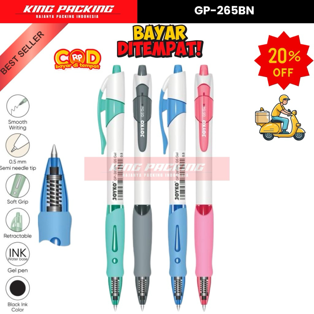 

(12pcs) Joyko Pulpen Gel Cetek GP-265BN