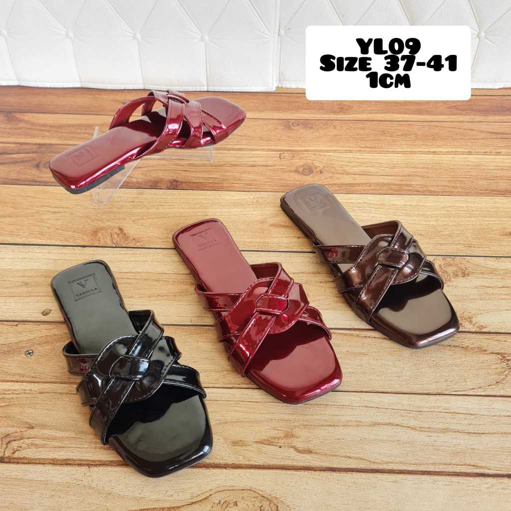 Chocolatte Flat Shoes wanita sandal teplek kokop kepang magdalena 1cm - yl 09