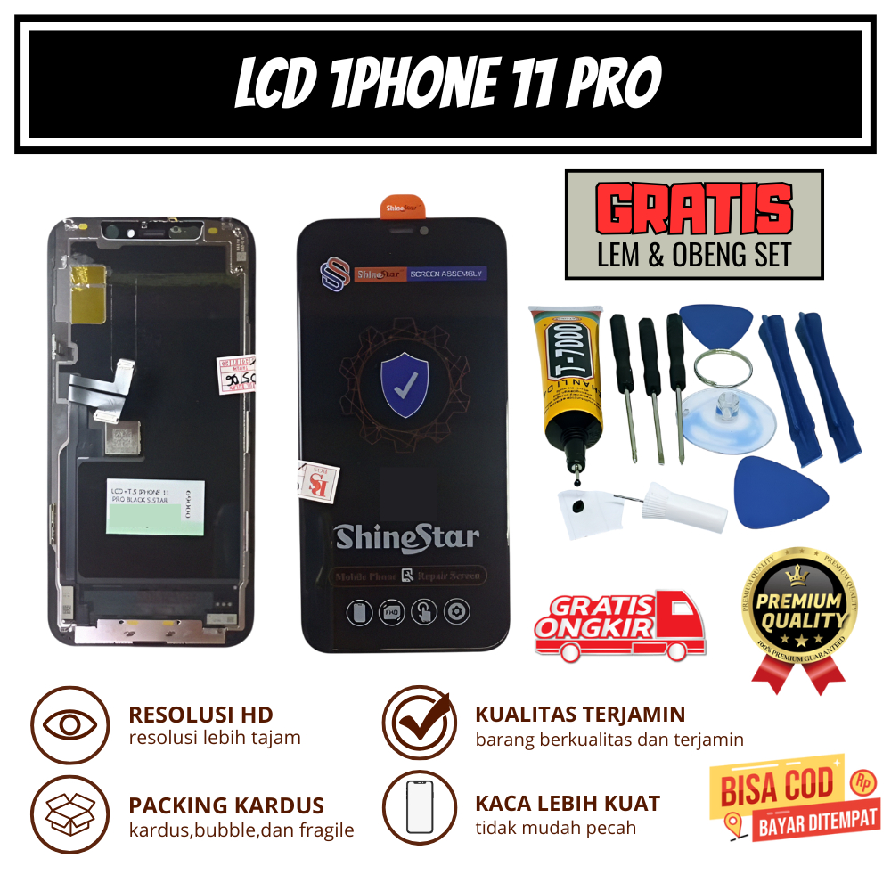 LCD IPHONE 11 PRO ORIGINAL + TOUCHSCREEN || GRATIS 1 SET OBENG & LEM || SHINESTAR