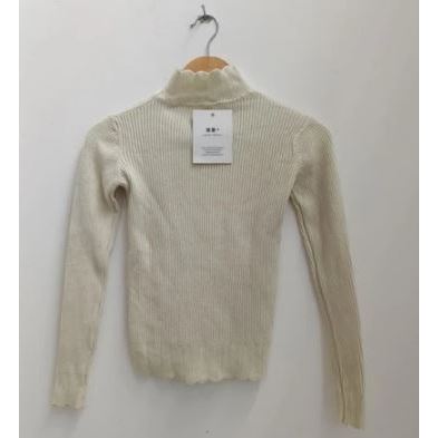 NEW Atasan Knit Wanita Blouse Korean Top Baju Knit Wanita Lengan Basic Jiahao cream