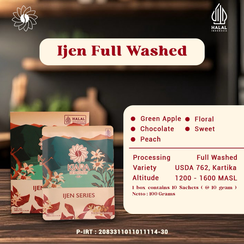 

Ijen Full Washed Drip Bag | Kopi 100% Full Arabica | Specialty Grade Coffee | Bubuk Kopi Langsung Seduh | Kiara Roastery