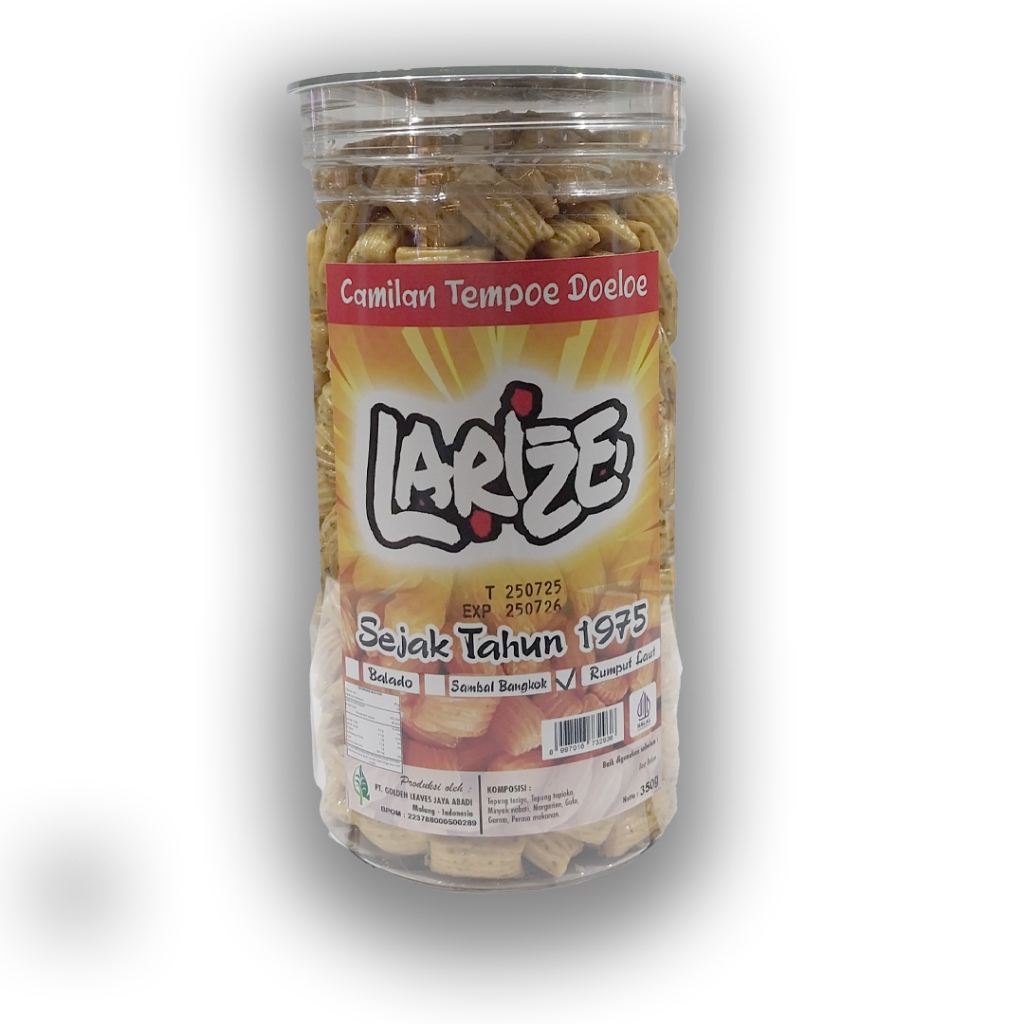 

Larize pang pang - Makanan jadul rasa Rumput Laut ukuran 350g