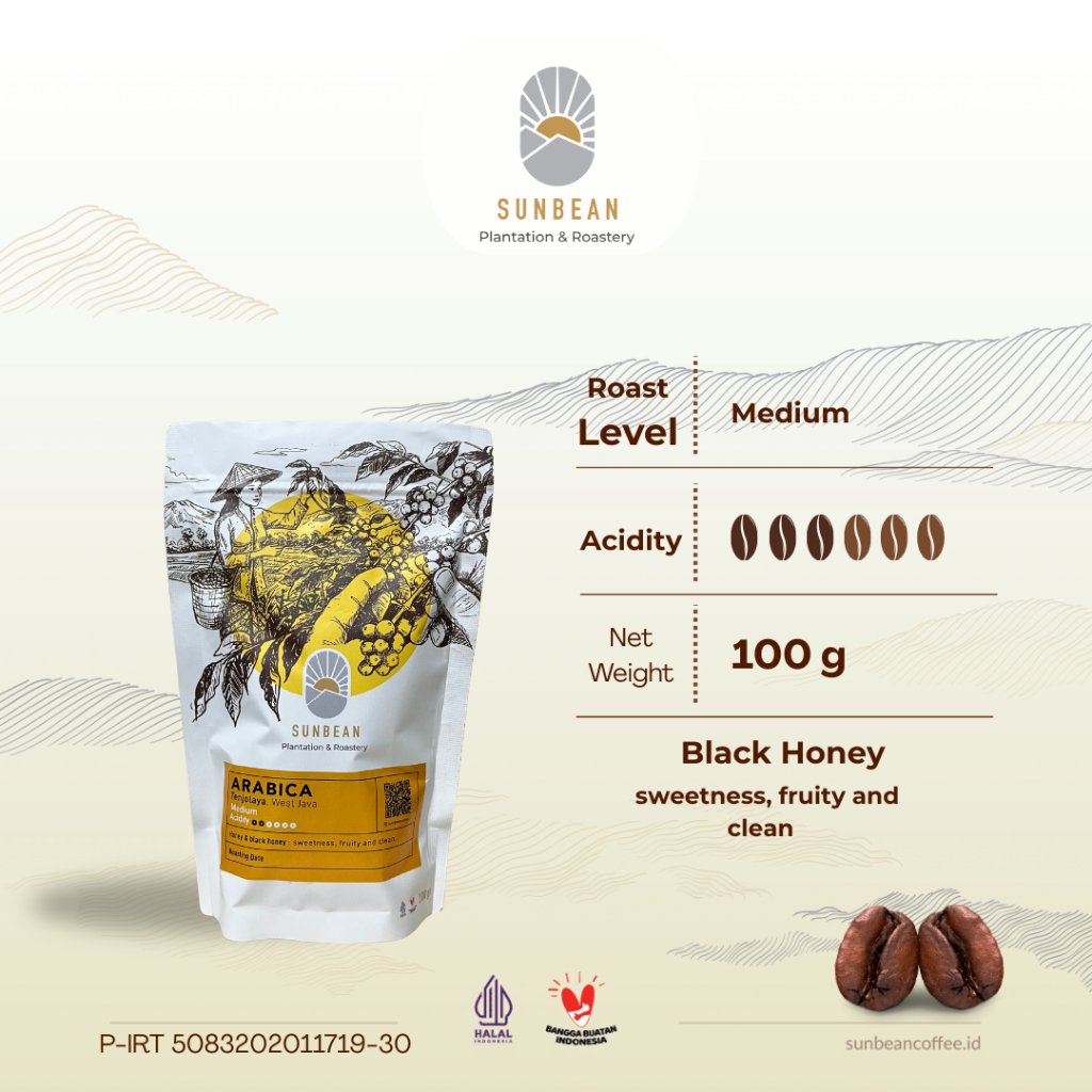 

Kopi Full Arabika Black Honey Medium Coffee Roast 100g by SUNBEAN