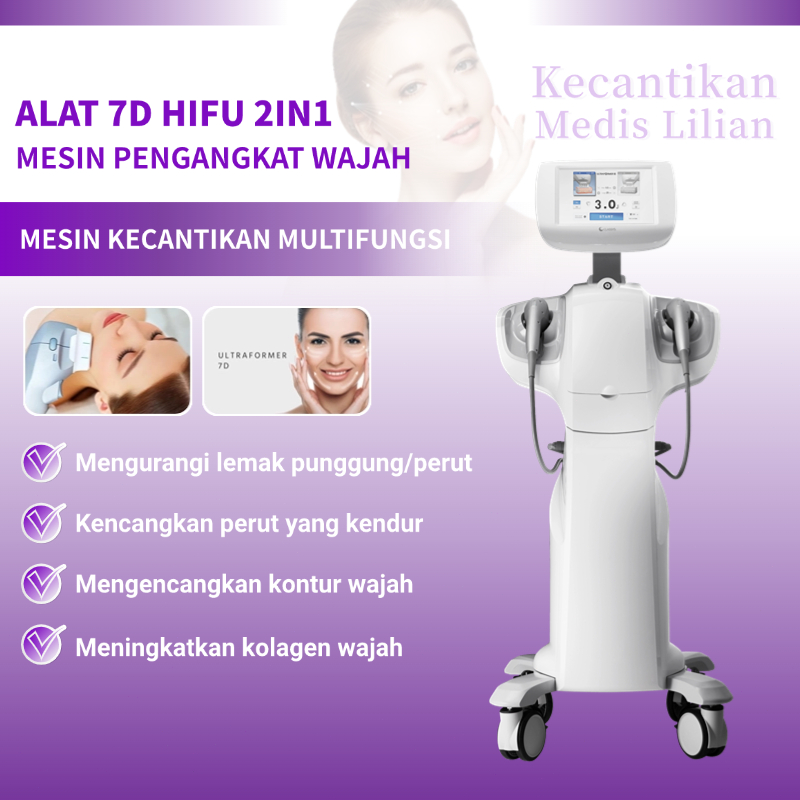GARANSI Pembawaan 7D Hifu Wajah Pengobatan Wajah Mengangkat Wajah Kulit Mesin Kecantikan Untuk Salon
