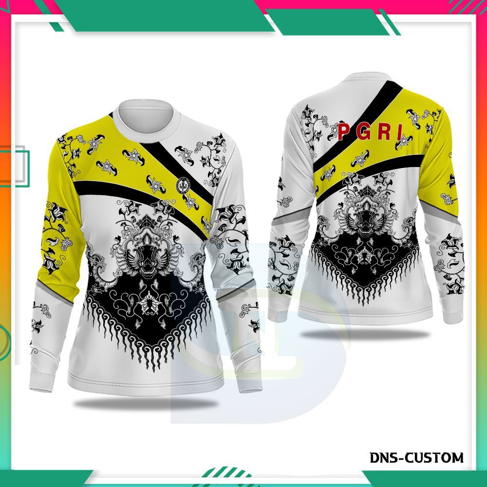 Kaos Batik PGRI Wanita Custom Lengan Panjang