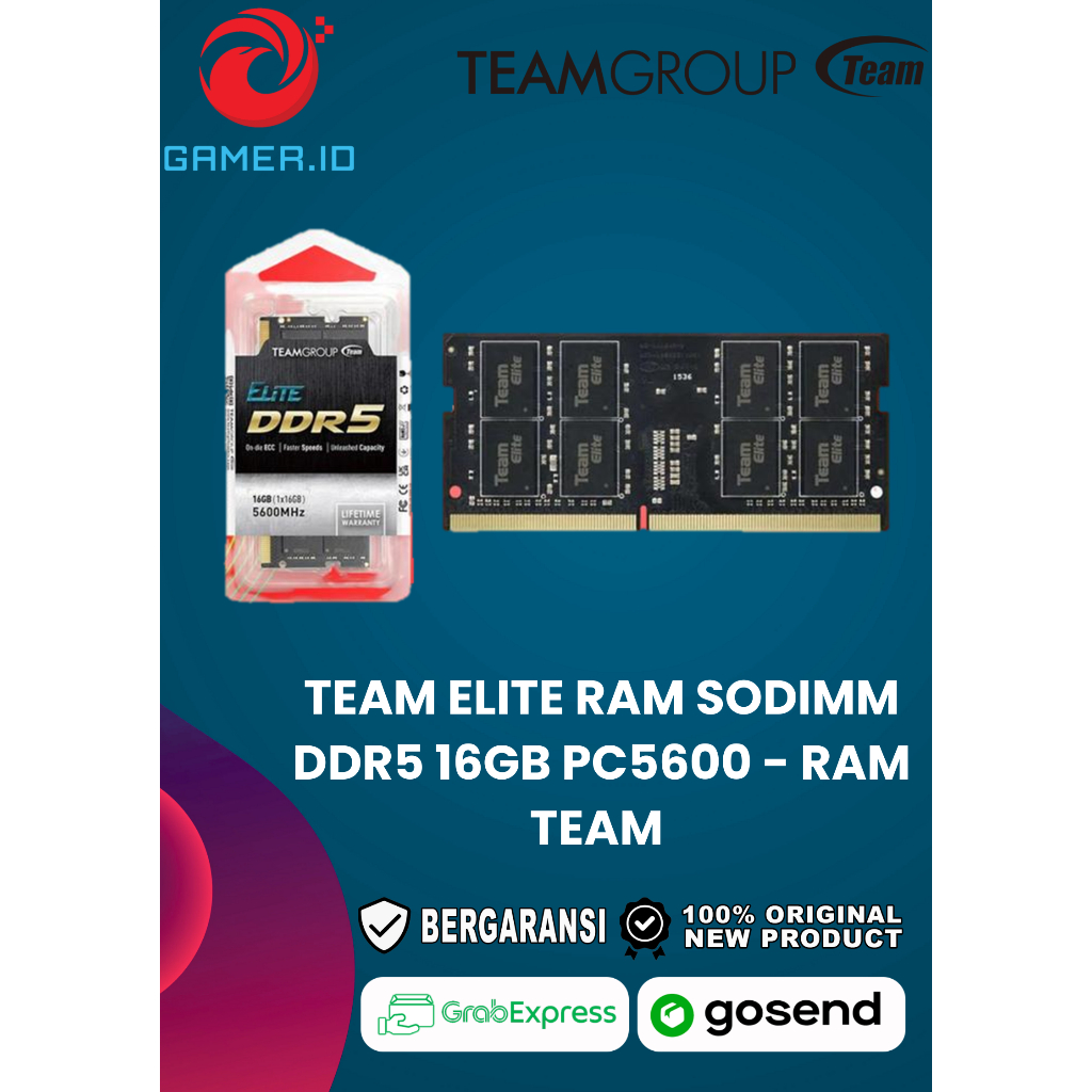 TEAM ELITE RAM SODIMM DDR5 16GB PC5600 - RAM TEAM - RAM LAPTOP DDR5 - RAM LAPTOP 5600MHZ - RAM SODIM
