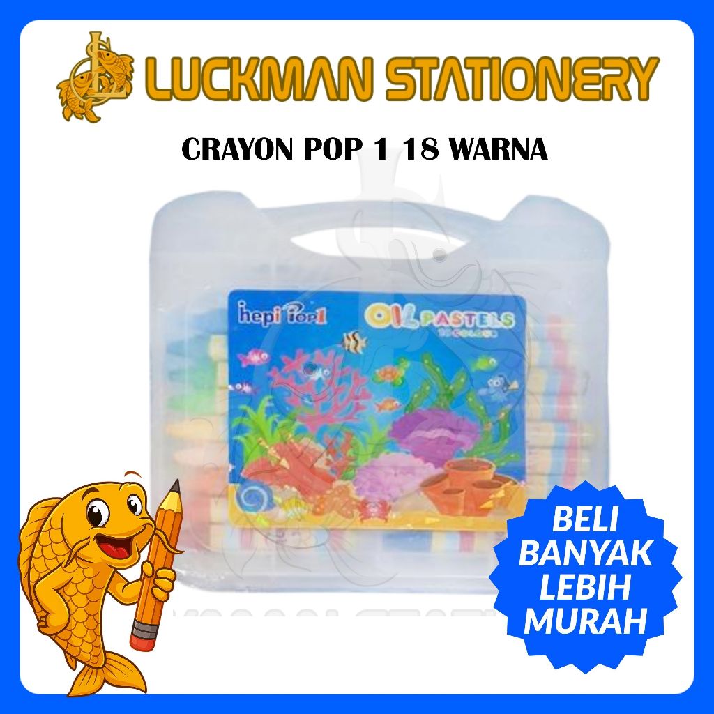 

POP1 CRAYON 18 WARNA / OIL PASTEL HEPPI POP 1 18 WARNA / KRAYON MINYAK