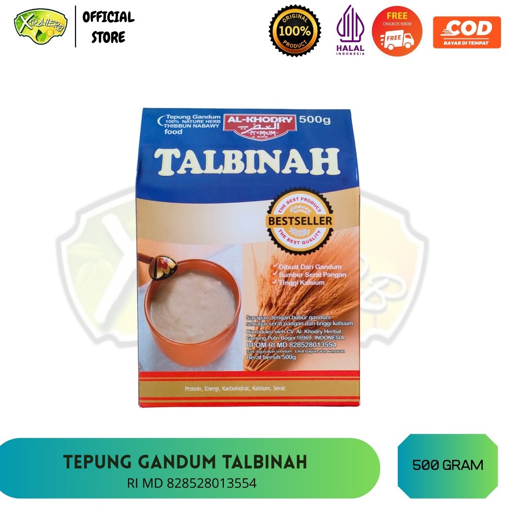 

TALBINAH - Tepung Gandum Al Khodry Bubur Obat Maag dan Asam Lambung Kemasan 500g BPOM