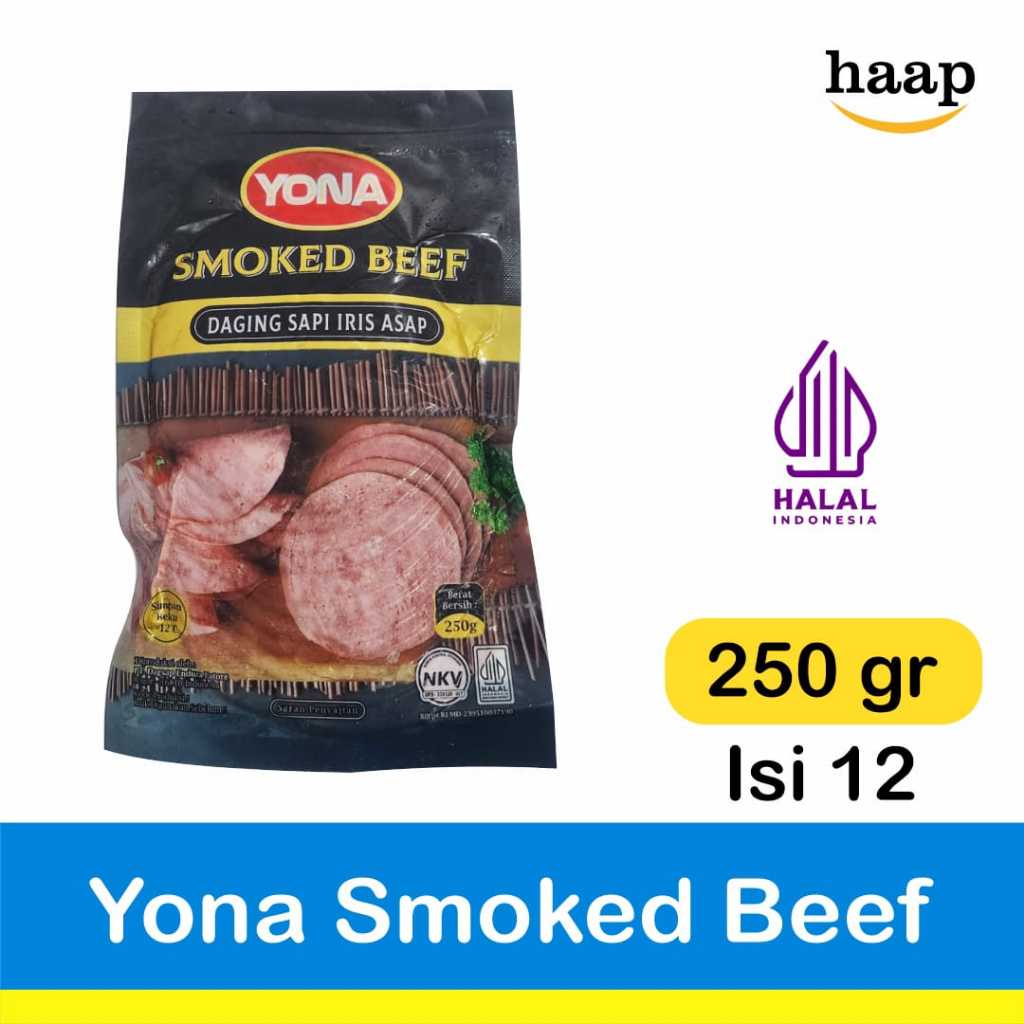 

Yona Smoked Beef 250 gram Isi 12 / Daging Sapi Iris Asap