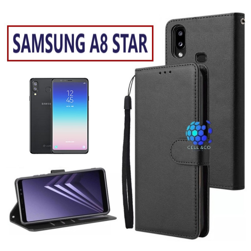 Case Type SAMSUNG A8 STAR FLIP LEATHER WALLET PREMIUM FLIP CASE BUKA TUTUP KESING HP CASING FLIP CAS