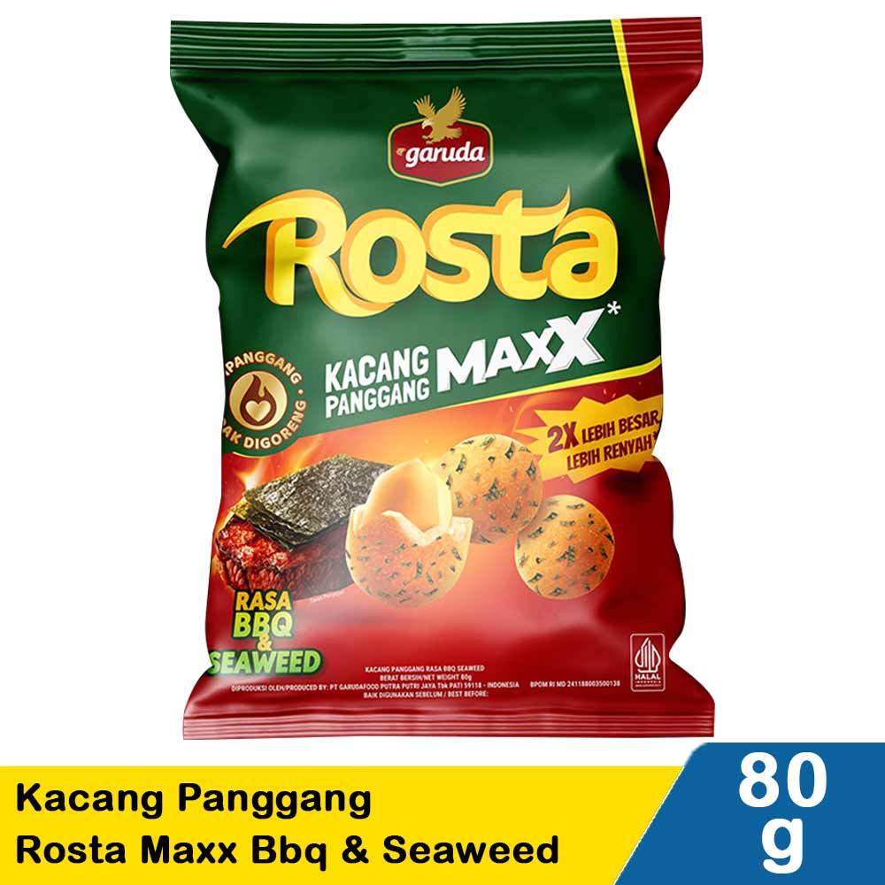 

Garuda Rosta Kacang Panggang Rosta Maxx Rasa BBQ Seaweed 80gram