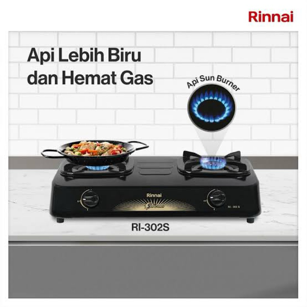 Kompor 2 Tungku RINNAI 302S (SUN BURNER)