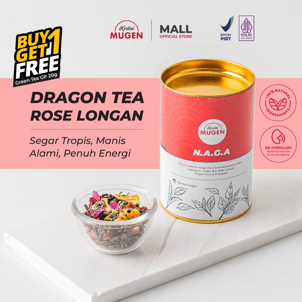 

Kedai Mugen | Artisan Tea Blend | naga - teh hijau nanas naga 30g