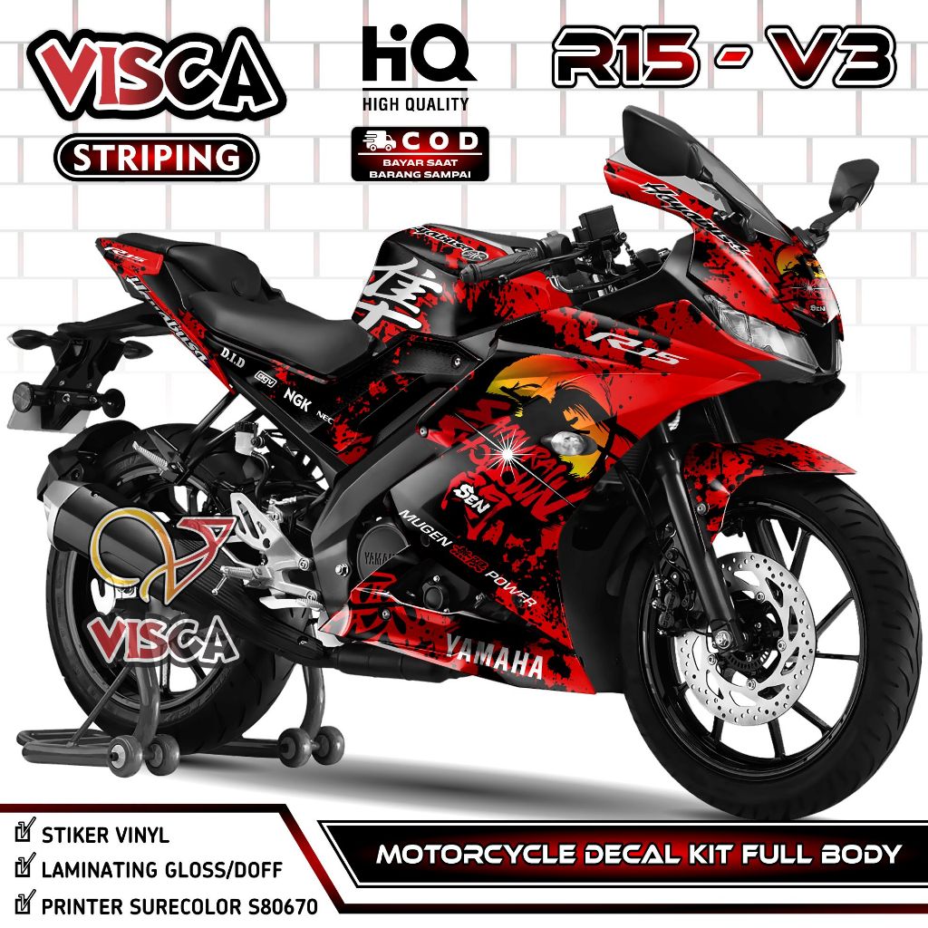 Decal R15 V3 Full Body - Stiker R15 V3 Full Body - Dekal R15 V3 Full Body - Striping R15 V3 Variasi 