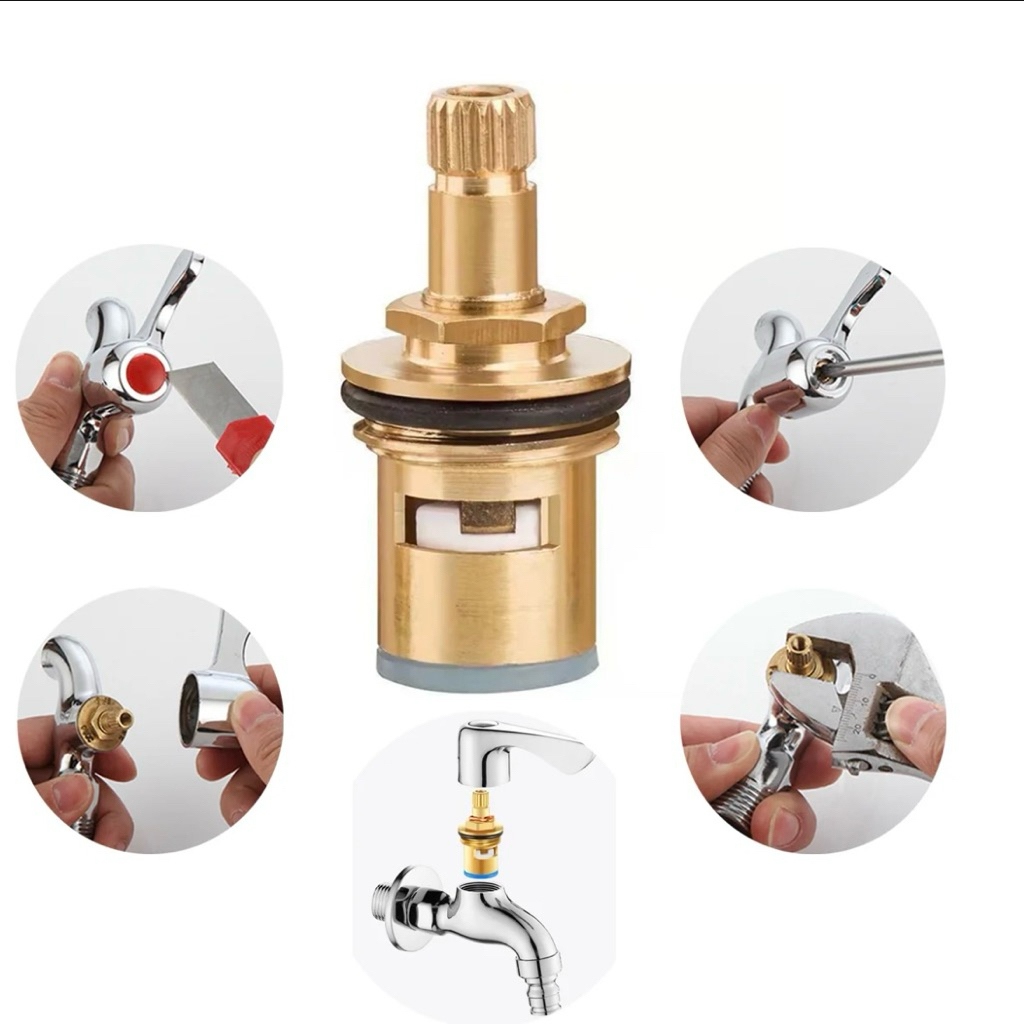 Jantung Kran Kuningan-Valve hati keran air ceramic ceramik sparepart tengah dalam kran angsa tembok 
