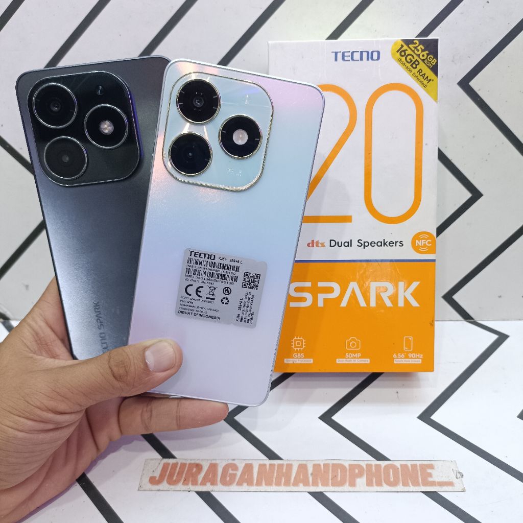 TECNO SPARK 20 NFC 8/256GB 8/128GB HP BEKAS SECOND FULLSET