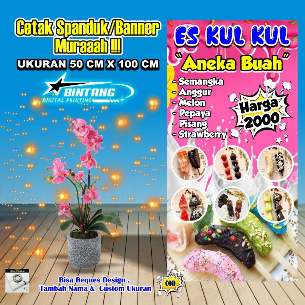 Spanduk Banner Es Kul Kul Buah 50 cm x 100 cm