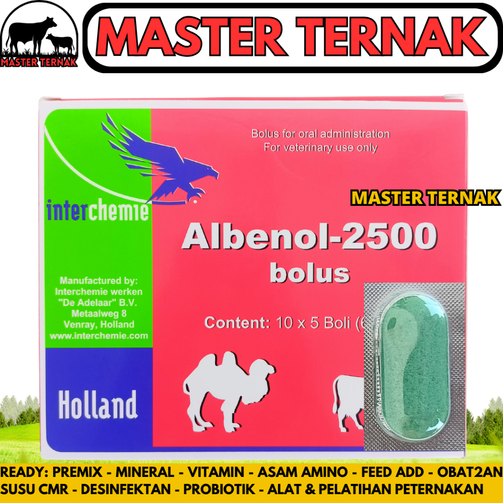 ALBENOL 2500 BOLUS (1 BOLUS) - Obat Cacing Sapi Kerbau Bolus - Obat Cacing Sapi Paling Ampuh