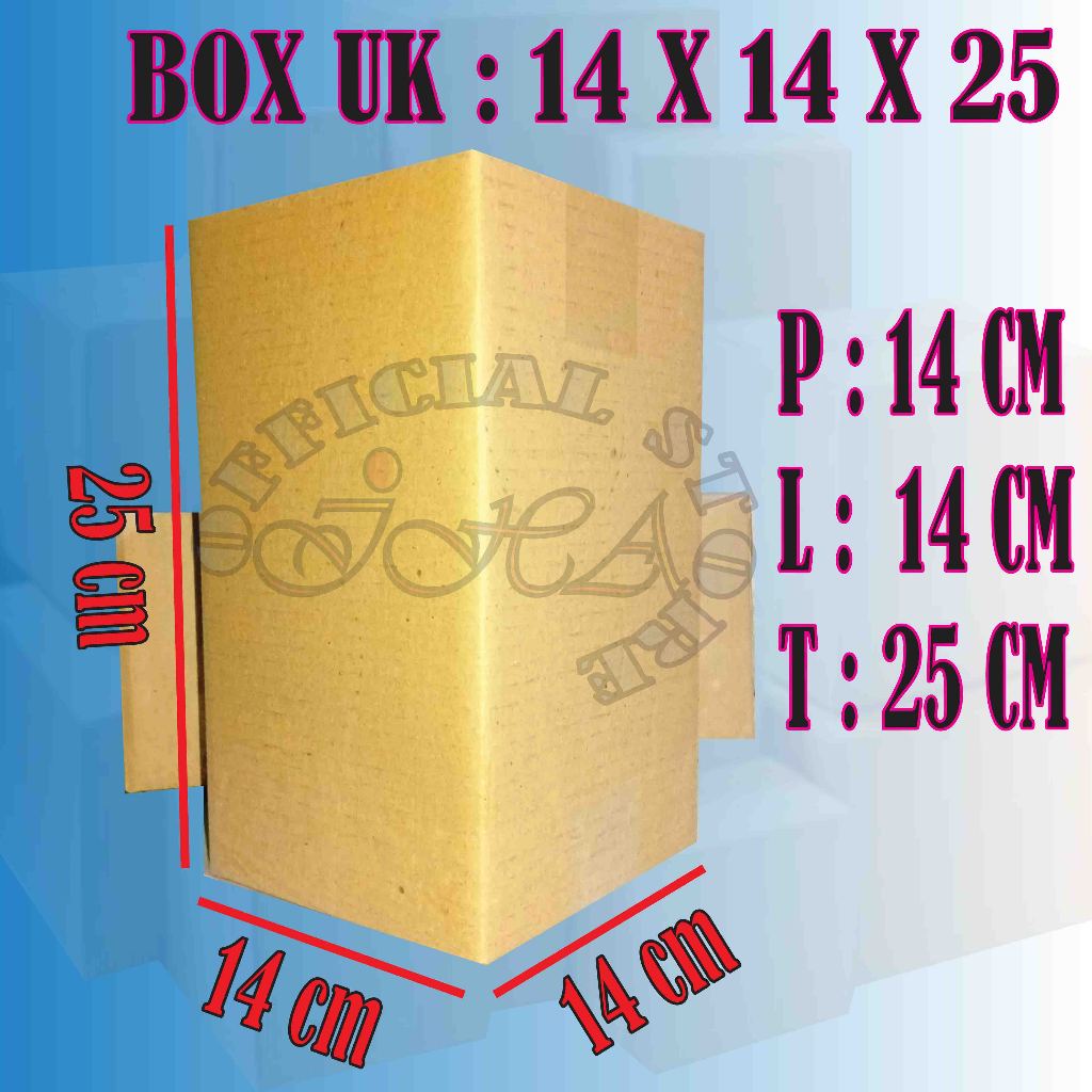 

Kardus ukuran 14x14x25 cm box packing murah dus paket