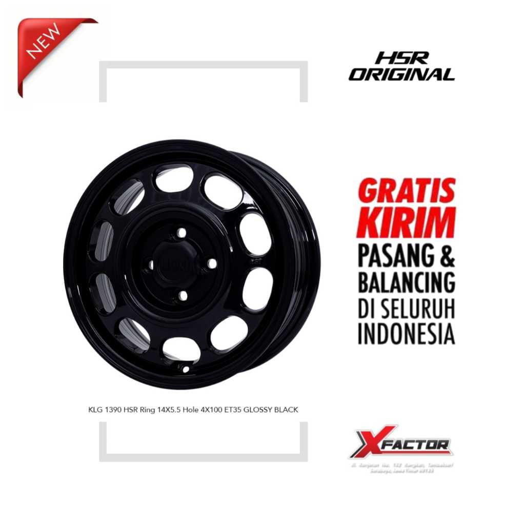 VELG R14 HSR KLG HSR R14X5,5 PCD 4x100 ET35 GLOSSY BLACK